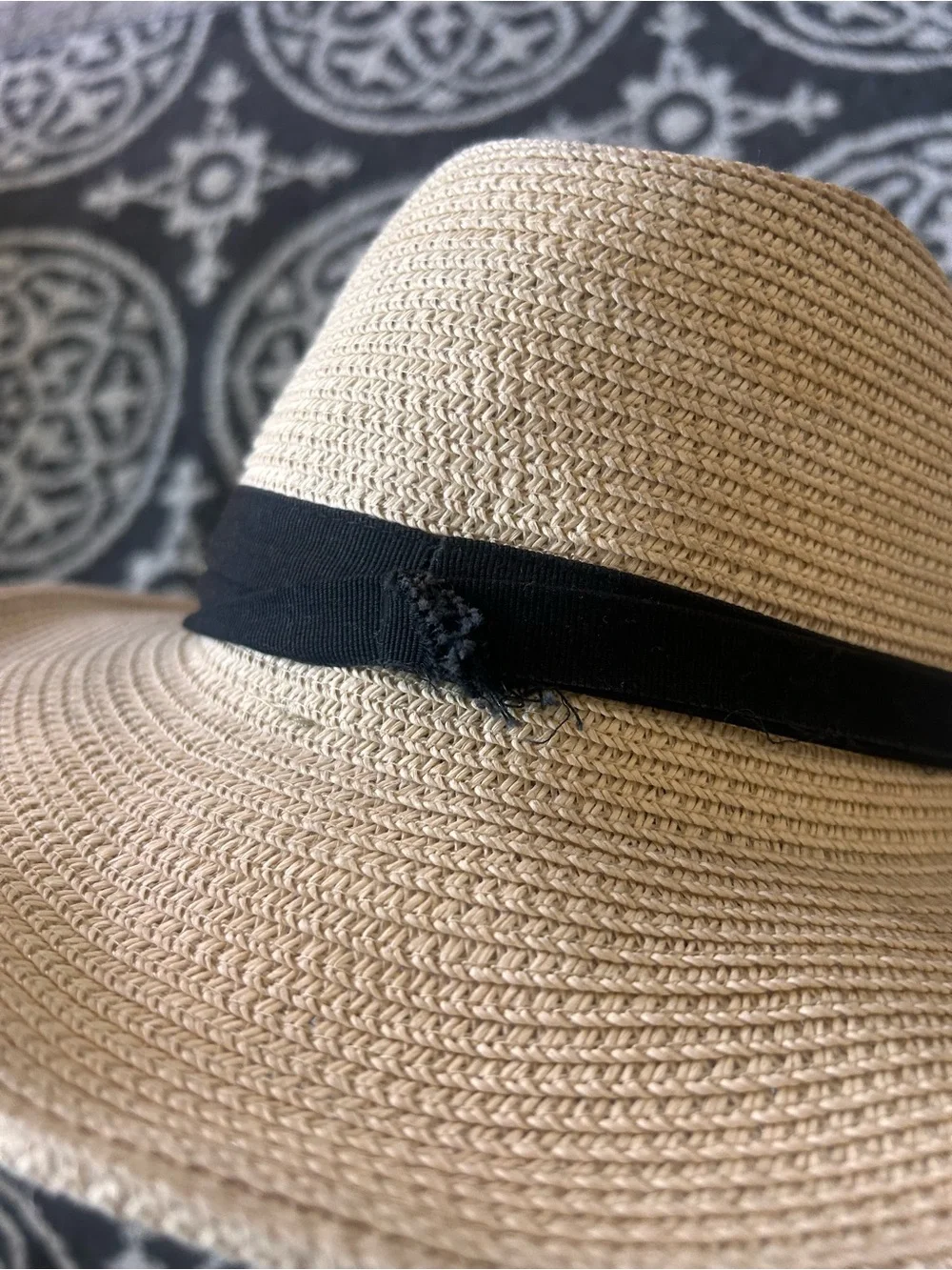 Men's Straw Sun Hat with Black Band